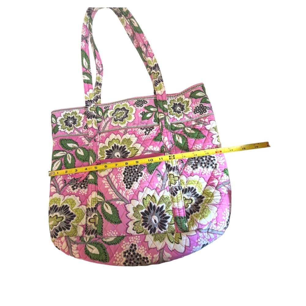 Vera Bradley Margarita Quilted Cotton Tote Bag Pink Floral Shoulder Bag - Picture 9 of 12